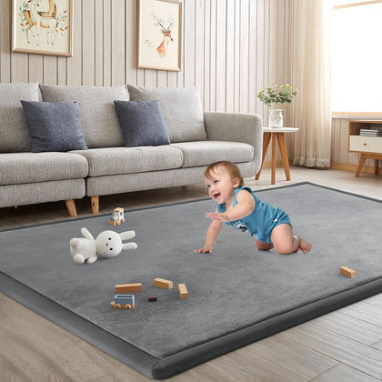Baby Play Mat for Floor Nursery Rug Muscle Mat Area Rug Playroom Rug 50"x50" Playpen Mat Elastic Foam 1.3" Thick