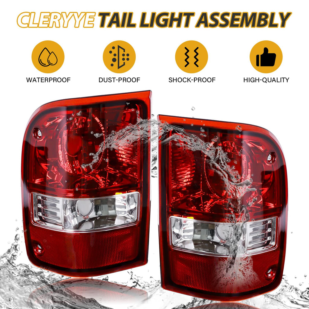 Tail Light Assembly Compatible with Ford Ranger 2001-2011 Halogen Type