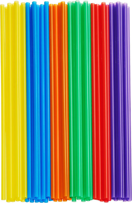 10.02-Inch Long Plastic Straws [200 Count] Disposable Drinking Straws for Cold Beverages, Parties & Events - Assorted