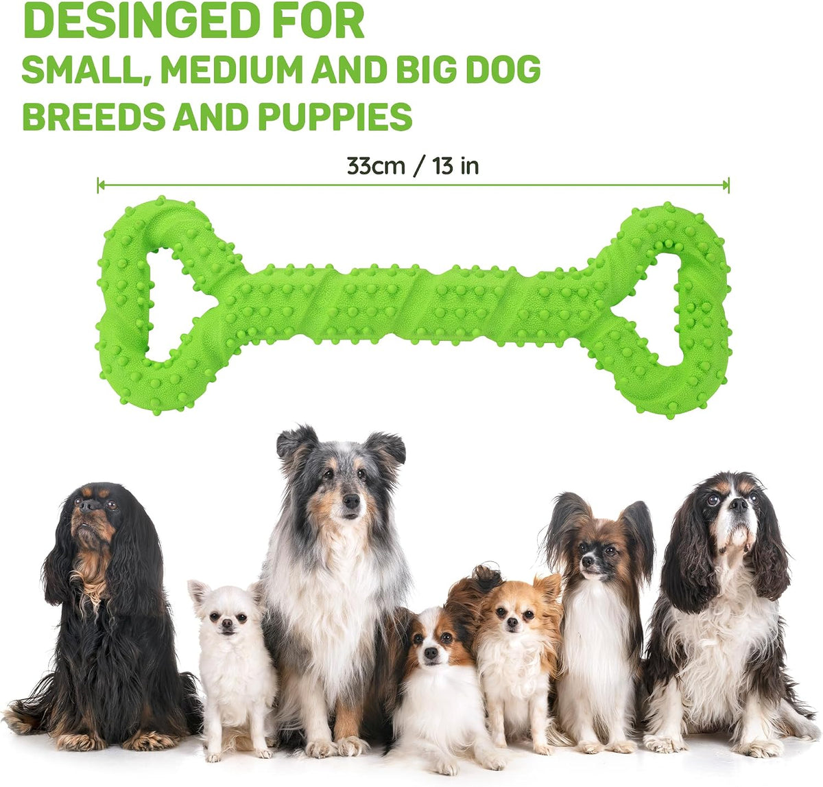 Durable Dog Chew Toys 13 Inch Bone Shape Extra Large Dog Toys with Convex Design Strong Tug Toy for Aggressive