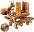 Squirrel Feeder for Outside,Carbonized Squirrel Picnic Table Feeder