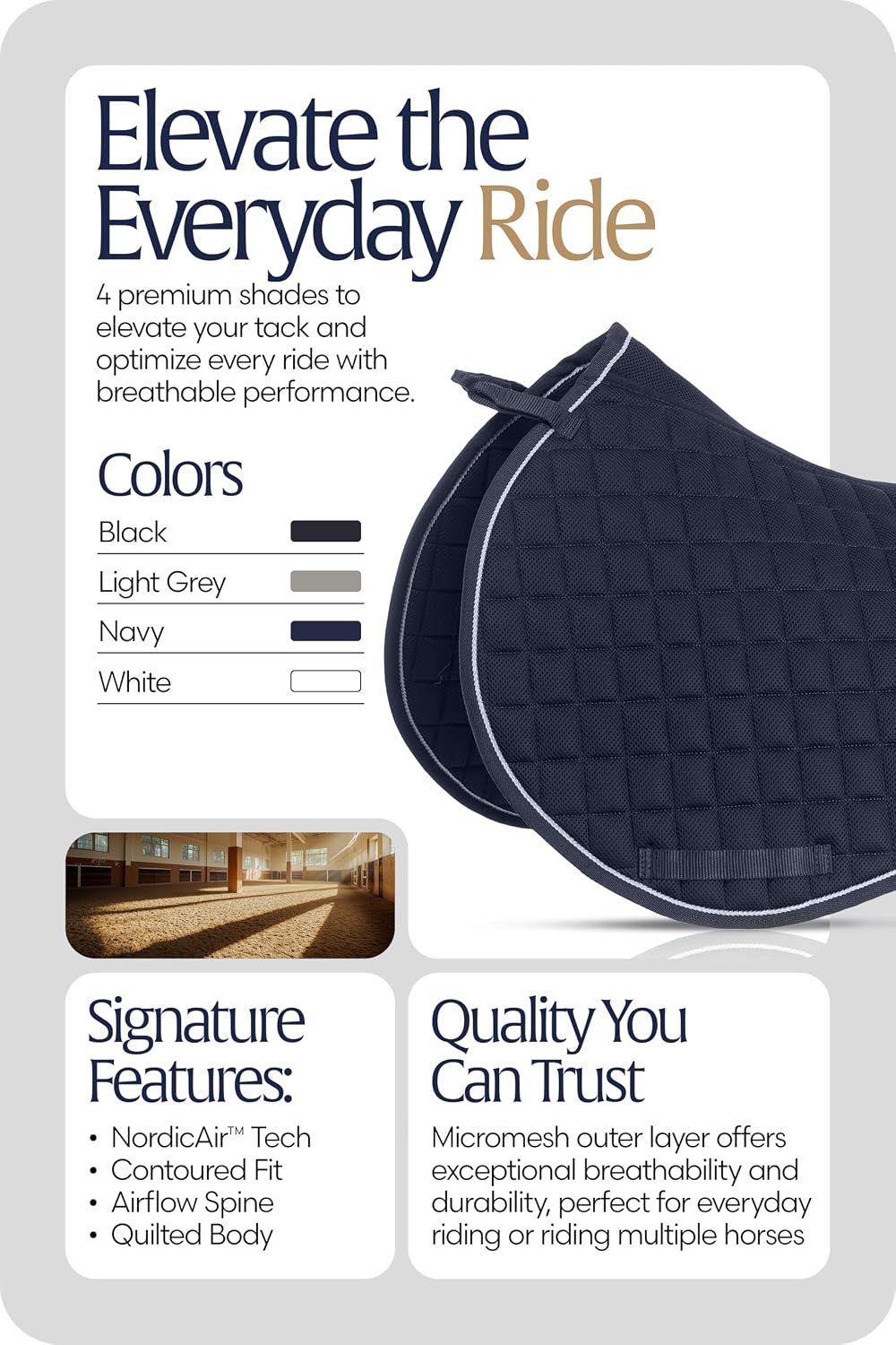 Svalbard NordicAir Tech Horse Saddle Pad, Equestrian Saddle Pads