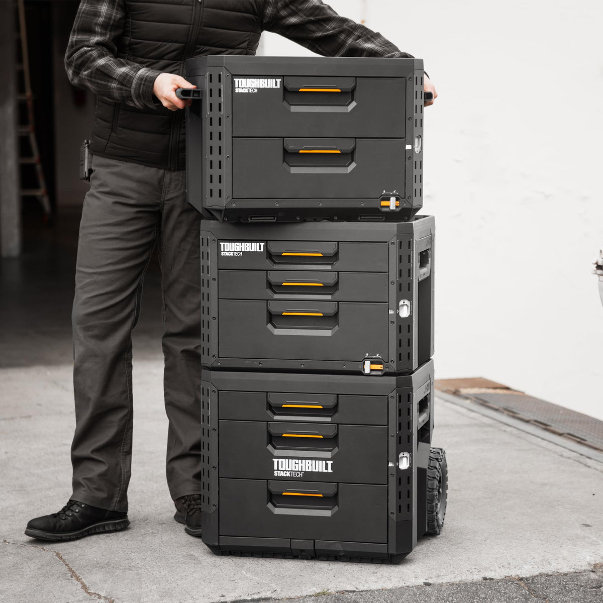 StackTech 3 Drawer Rolling Locking Tool Box, 240 lb Capacity