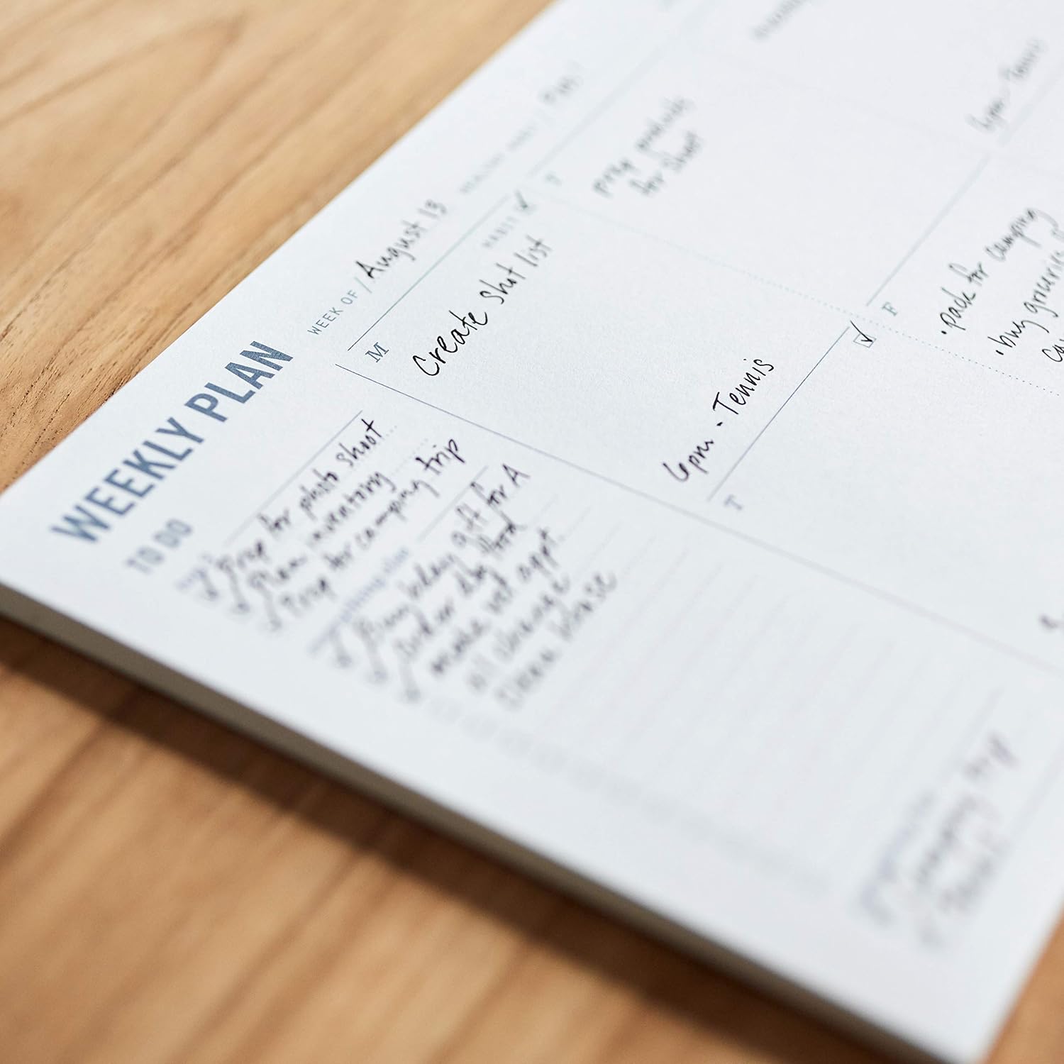 Weekly Planner Pad - Undated 6x9" Weekly To-Do List Notepad with Calendar and Task List, Perfect Desk Organizer for