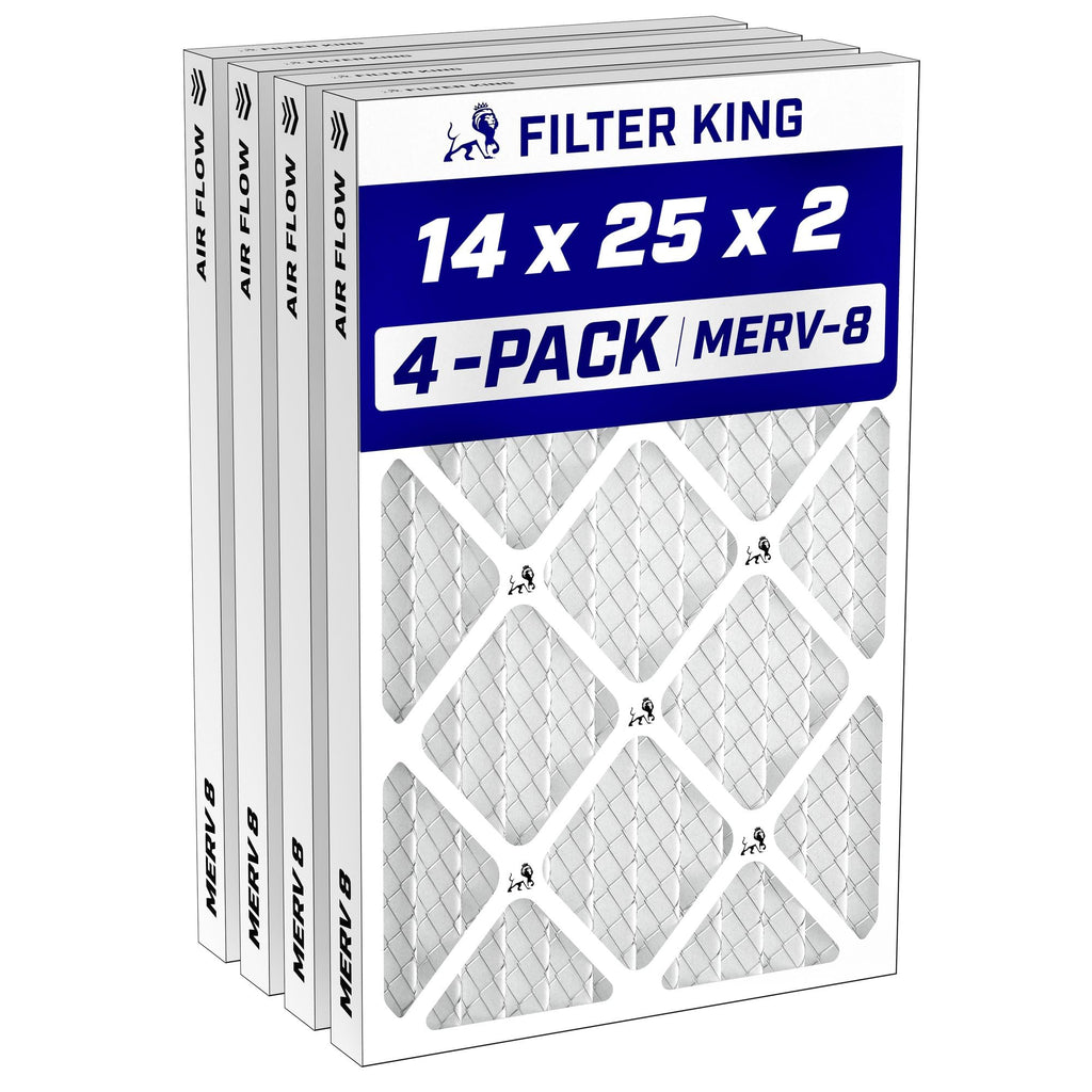 14x25x2 Air Filter MERV 8, AC Furnace Filters (4-Pack)