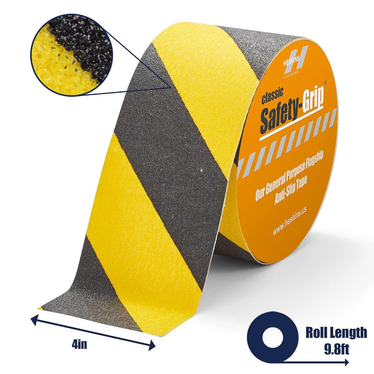 Standard Black/Yellow Hazard Anti Slip Grip Tape (4" x 60ft)