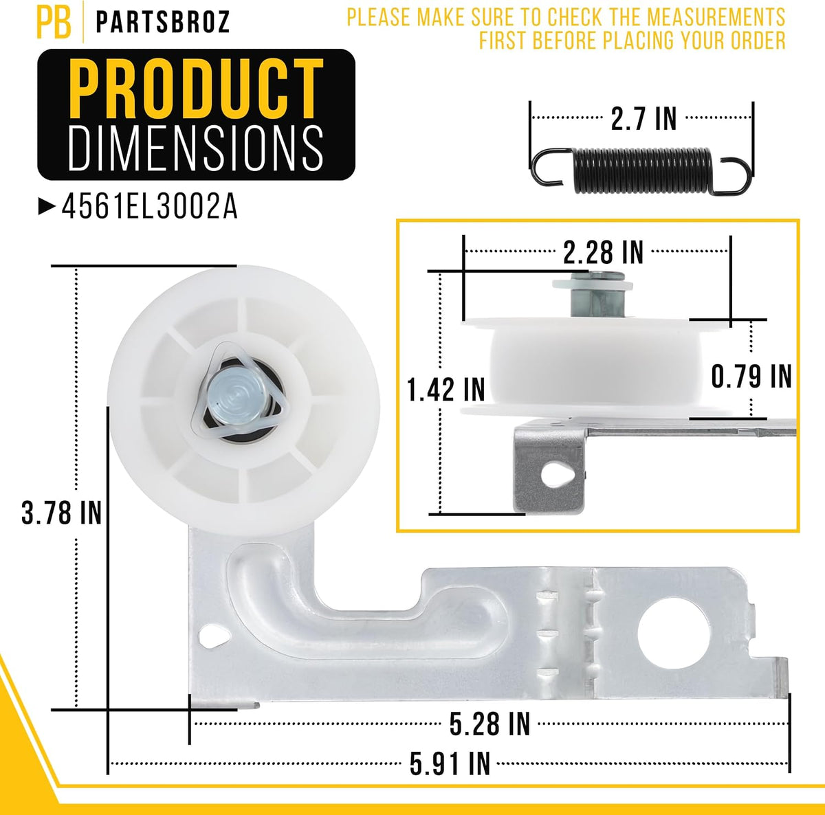 Dryer Idler Pulley for LG DLE8400BE