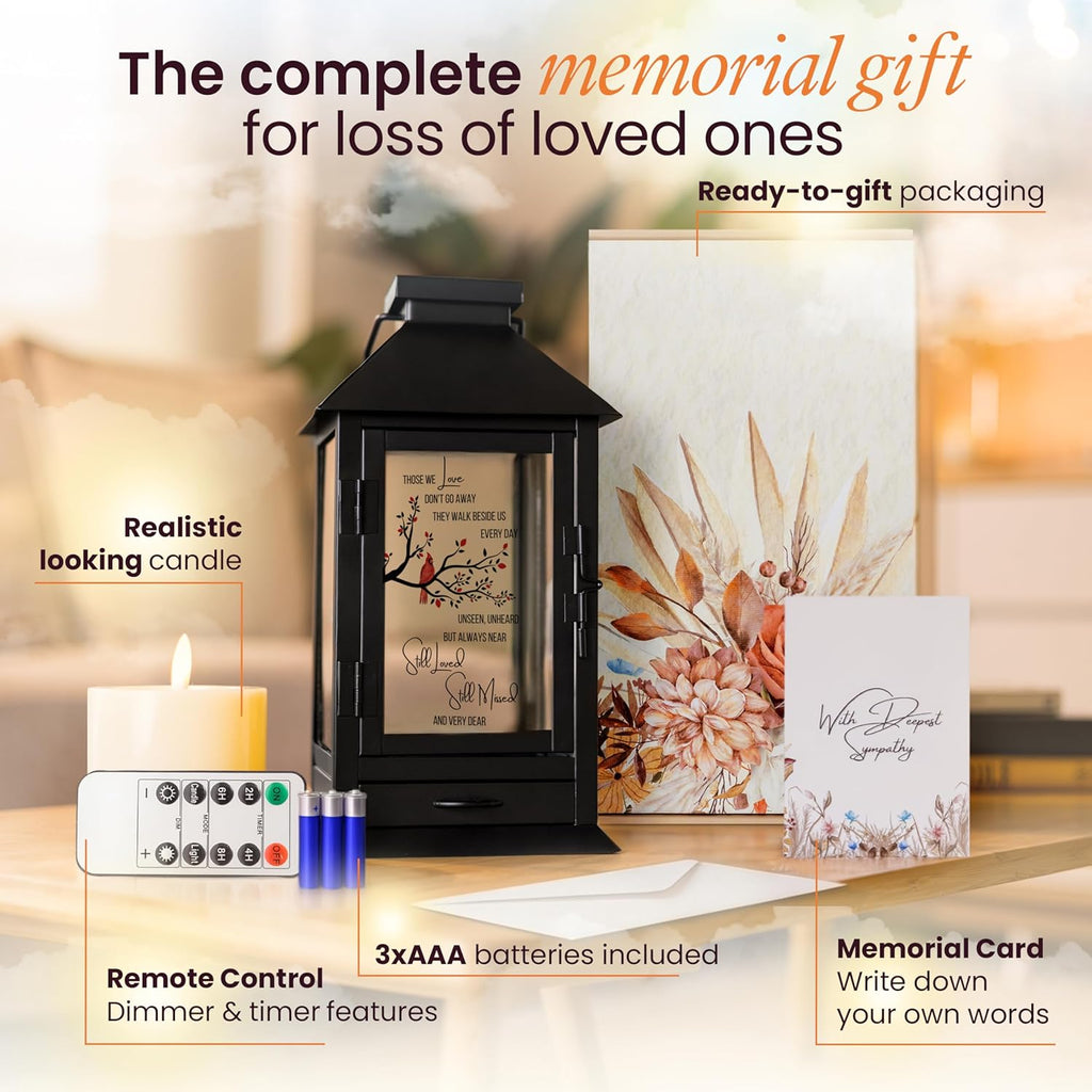 Memorial Lantern with Photo Frame & Keepsake Drawer | Ready-to-Gift Box