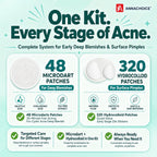 Acne Patch Kit with Microdart & Hydrocolloid, 368 Count