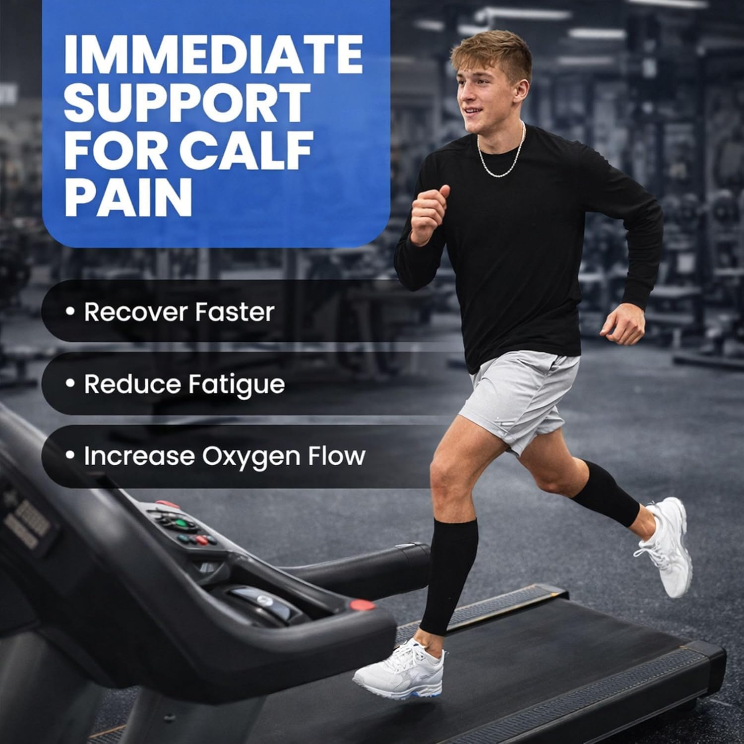 Calf Compression Sleeves and Leg Wraps for Shin Splint Support, Pain Relief for Running, Basketball, Cycling
