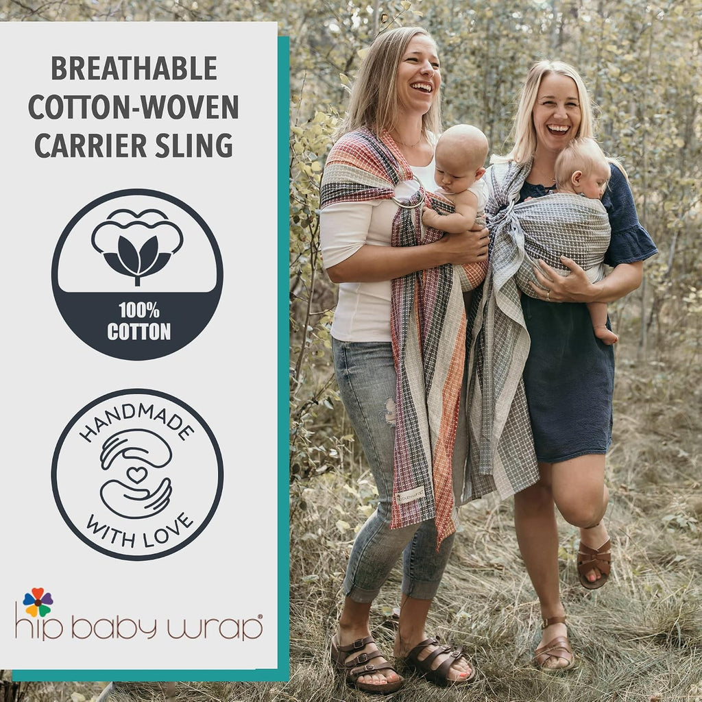 Ring Sling Carrier for Baby, 8-35 lbs - Summer Rainbow | Carrier for Newborns Infants Toddlers, Adjustable Soft