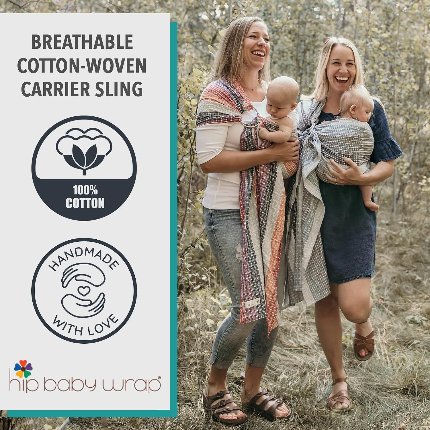 Ring Sling Carrier for Baby, 8-35 lbs - Summer Rainbow | Carrier for Newborns Infants Toddlers, Adjustable Soft
