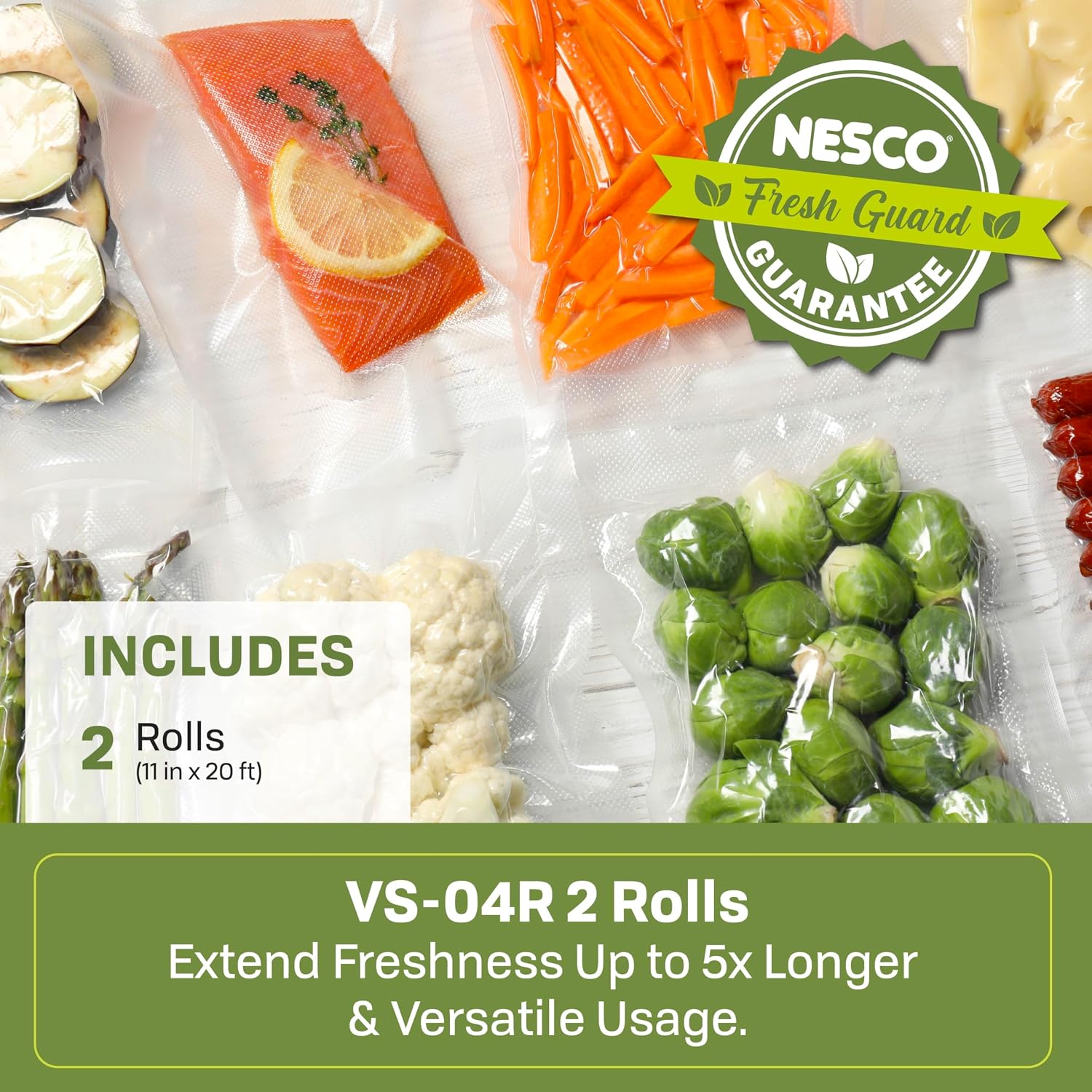 VS-04R Vacuum Sealer Rolls, 11-Inch