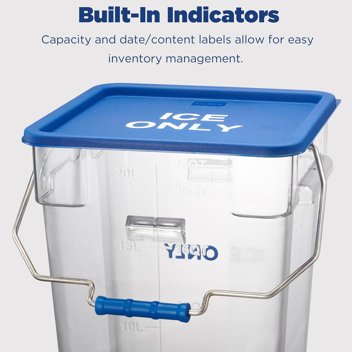 2 Pack 5.5 Gal Square Ice Tote Set with Lids and 64 oz Scoops