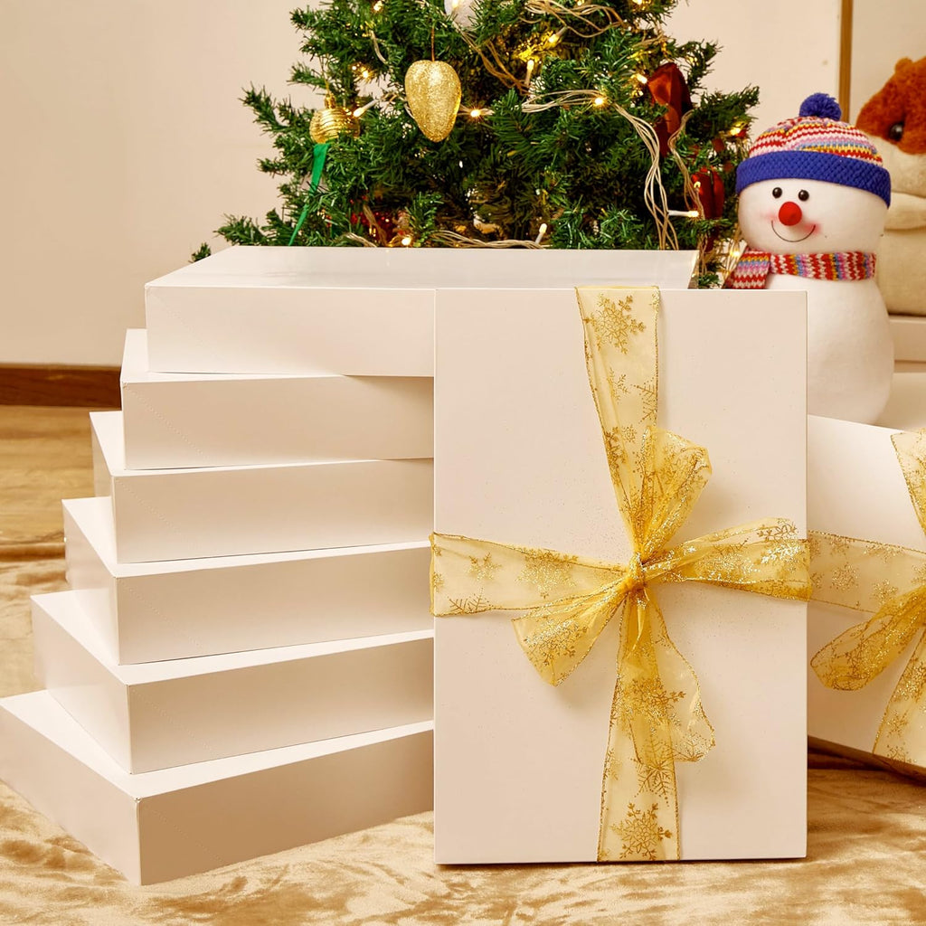 12 Pack Extra Large White Gift Boxes with Lids for Presents