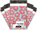 6x9 (100) Sprinkled Donuts Designer Poly Mailers Shipping Envelopes Premium Printed Bags