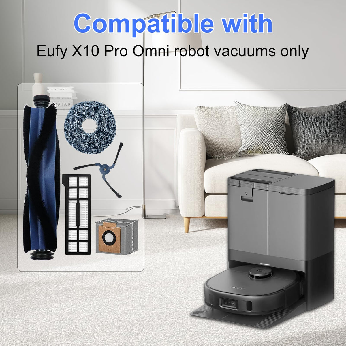 Ancolin 26 Pack Replacement Parts Kit for Eufy X10 Pro Omni Robot Vacuum