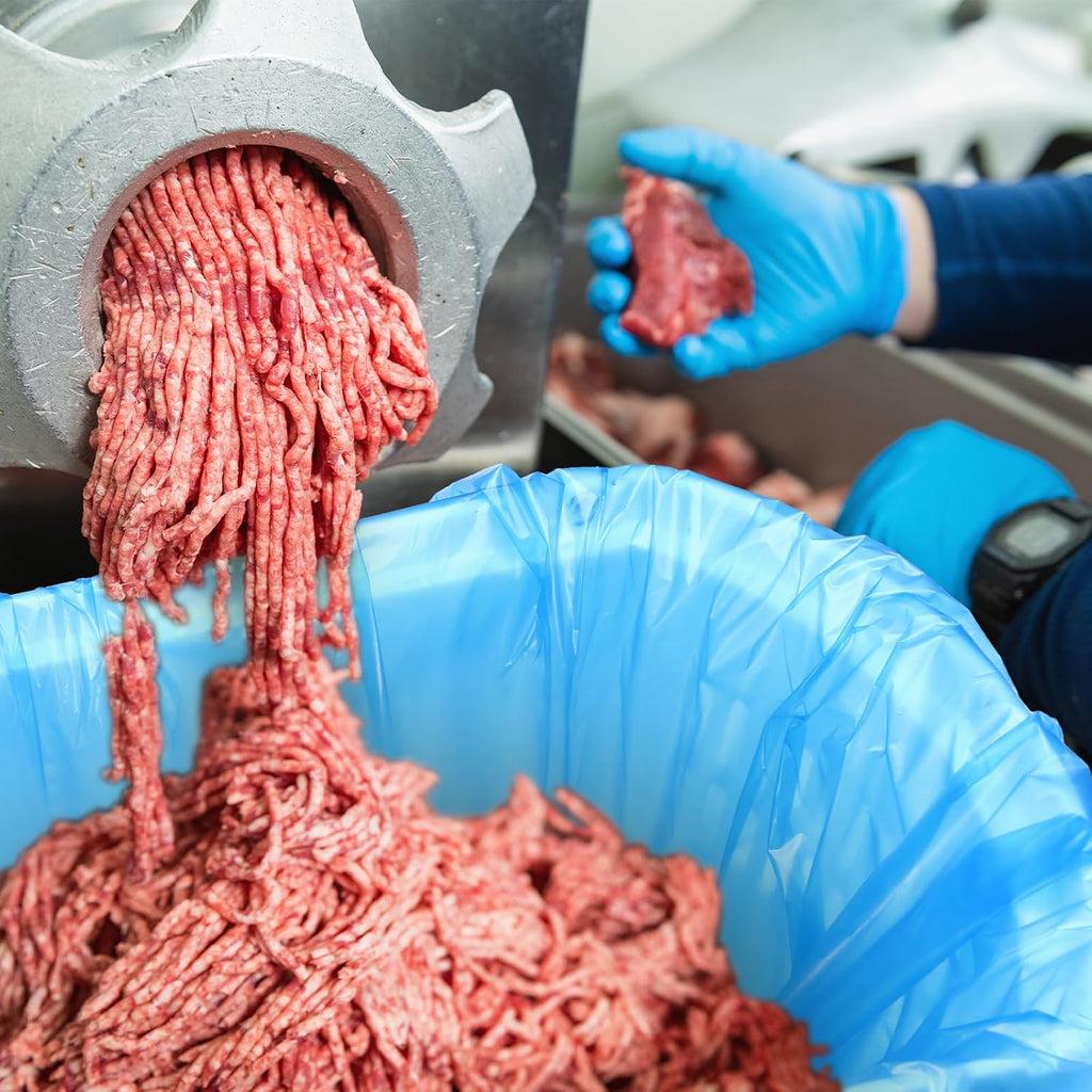 50 Pack Disposable Poly Lug Liners 2.5 Mil Thick Plastic Meat Lug Liners for Meat Processing Mixing & Transport Flat