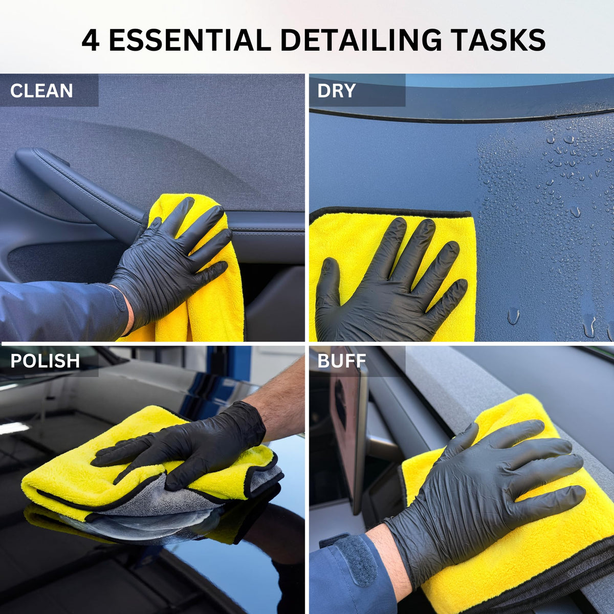 THEPROSTUFF 800 GSM Car Detailing Microfiber Towels, 12 Pack