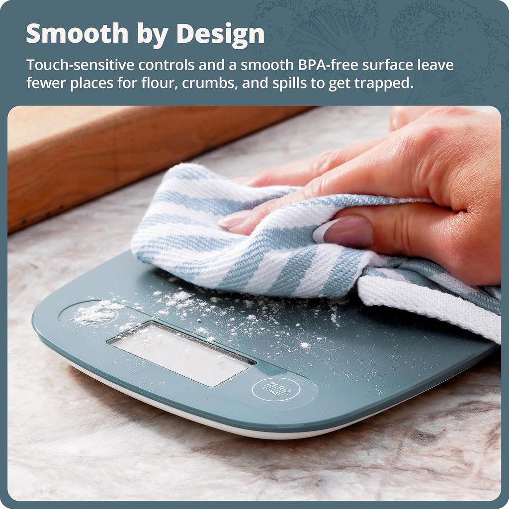 Food Scale, Slim & Compact Build, 1g Precision (Stone Blue)