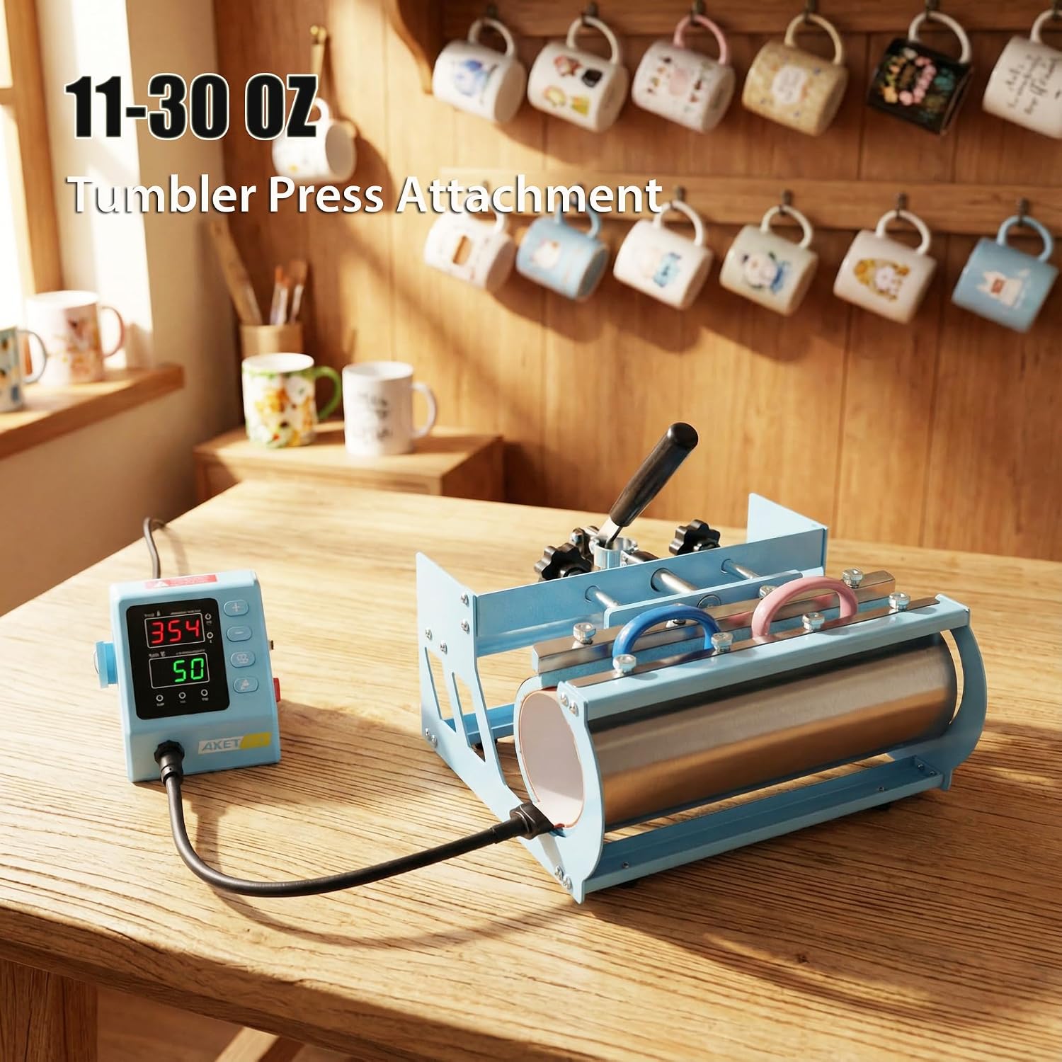 Heat Press, 15X15 Heat Press Machine with 11-30oz Tumbler/Mug/Hat Press, 360° Swing Away Digital Shirt Press, Slide