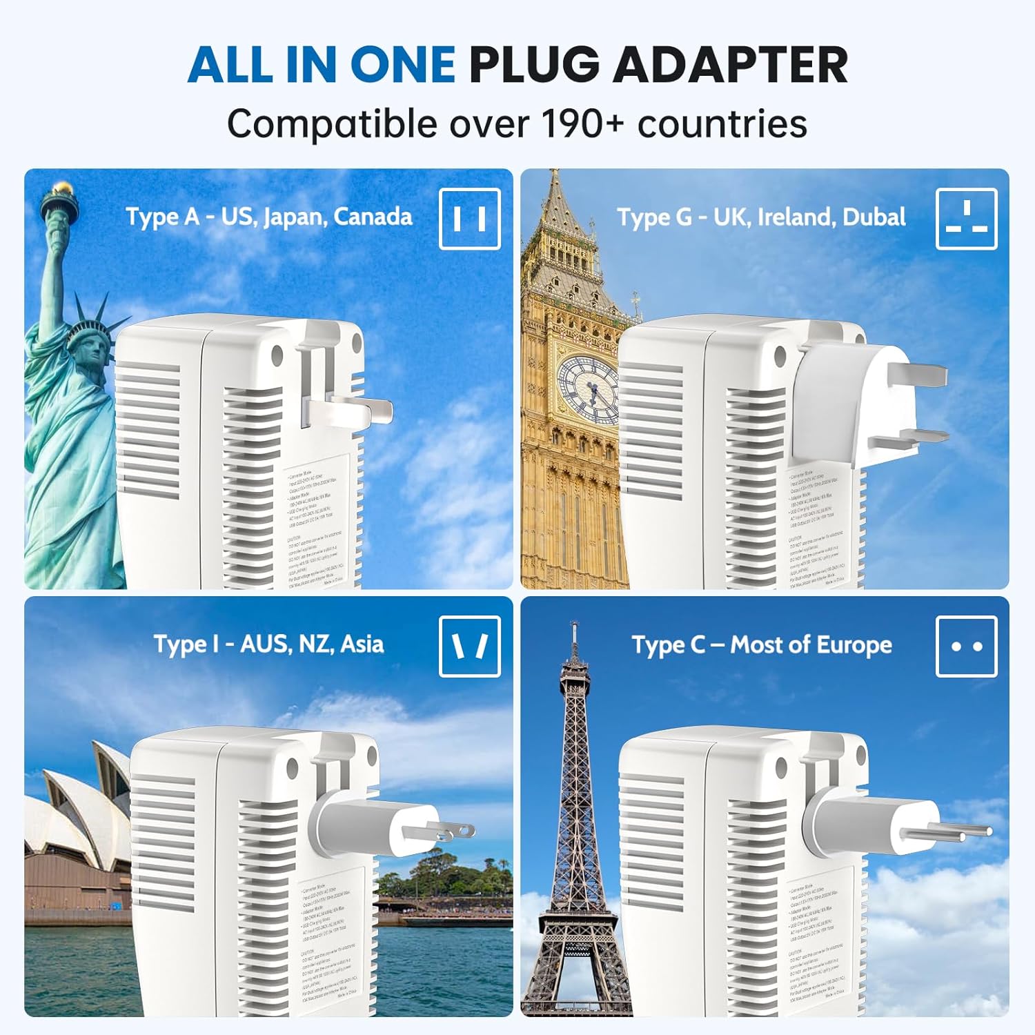 Upgraded 2000W 220V to 110V Converter for European Travel, Voltage Converter US to Europe for Hair Dryer Straightener