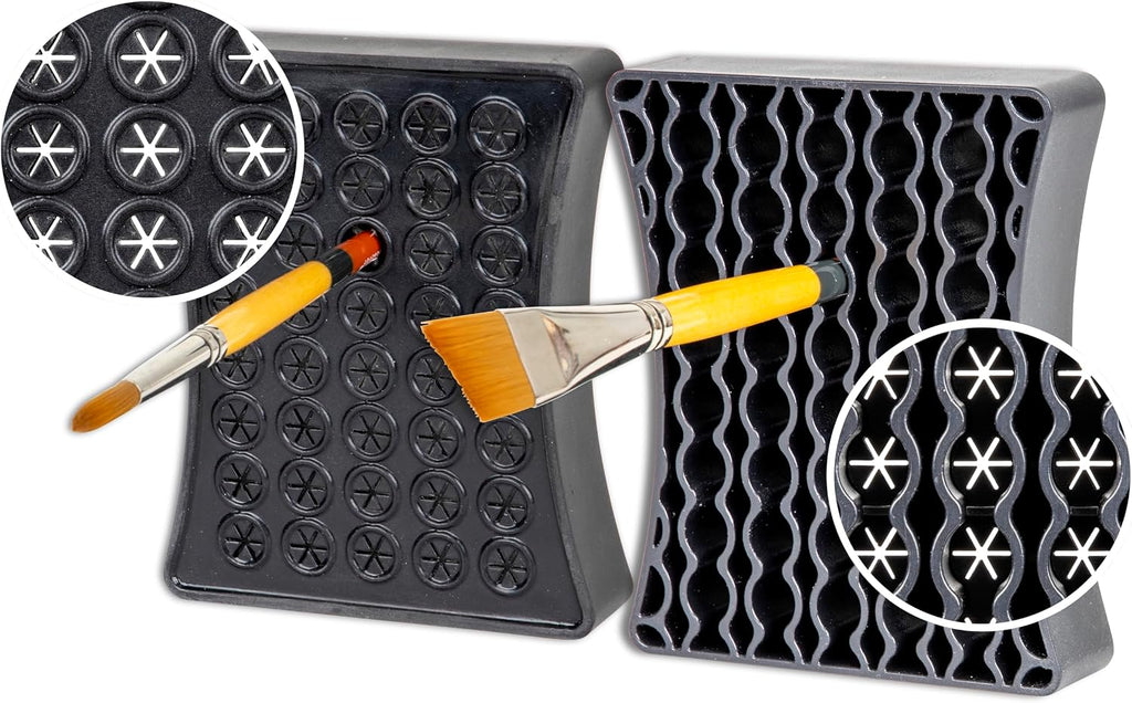 Brush Drying Rack and Organizer Set, 2-Piece Kit, Black