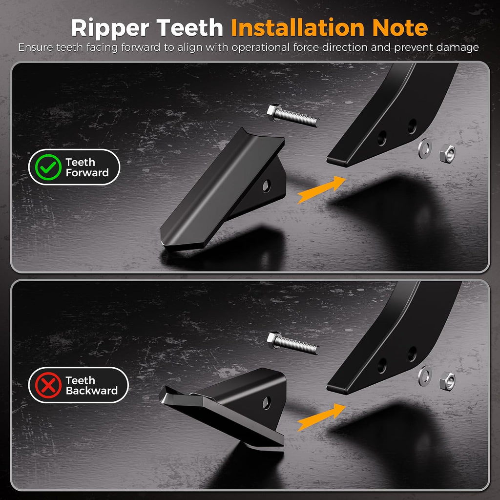 Hitch Mounted Trencher Ripper, Yellow | Alloy-Reinforced 2" Receiver, 3-in-1 Teeth Set, 3-Point Trench