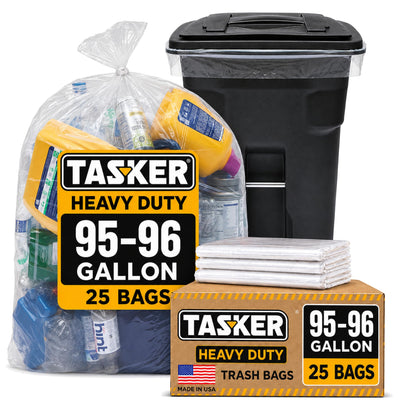 95-100 Gallon Clear Trash Bags Heavy Duty, Recycling Plastic Bags
