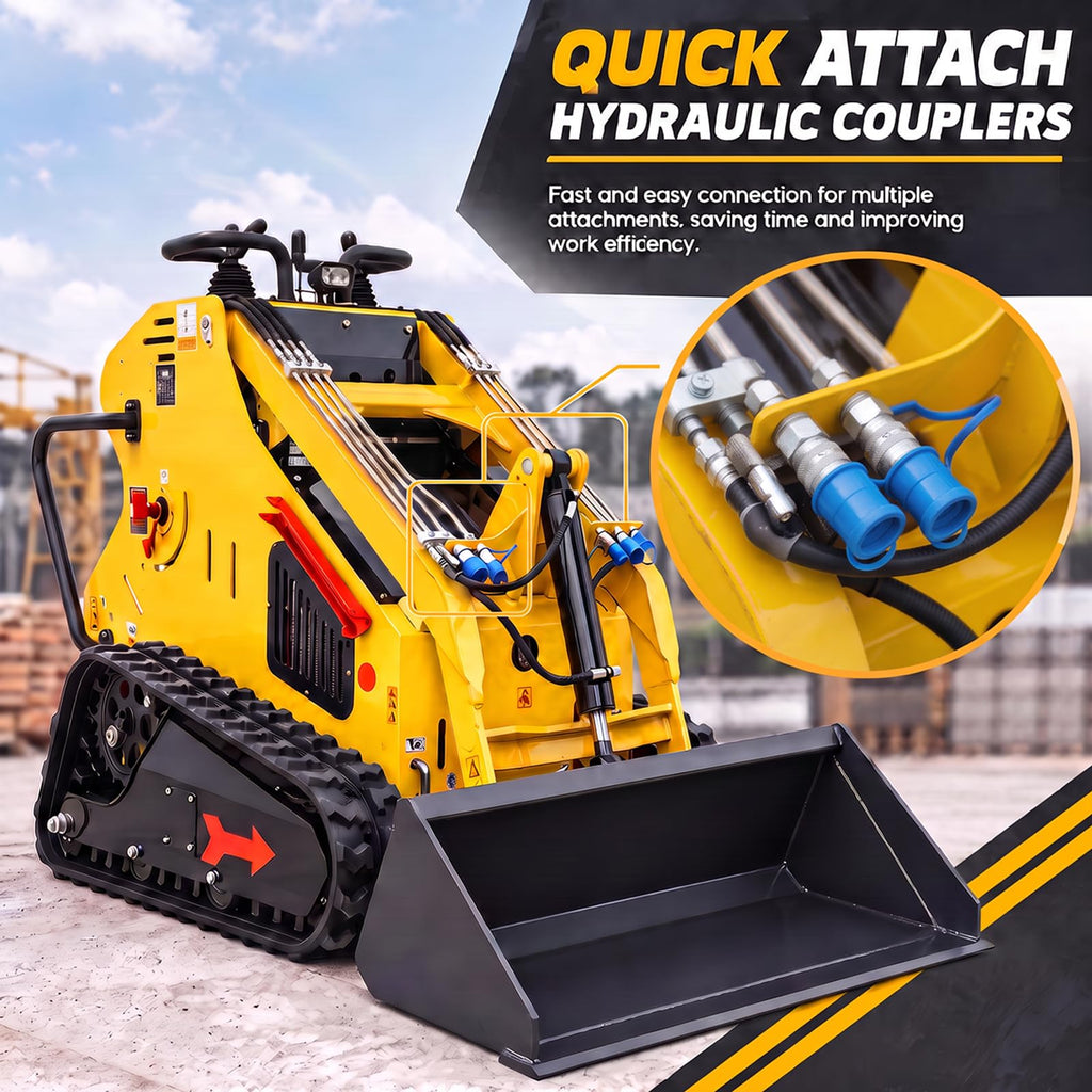 Mini Skid Steer Loader 13.5HP Gas Stand-On Track Loader 46-In Bucket