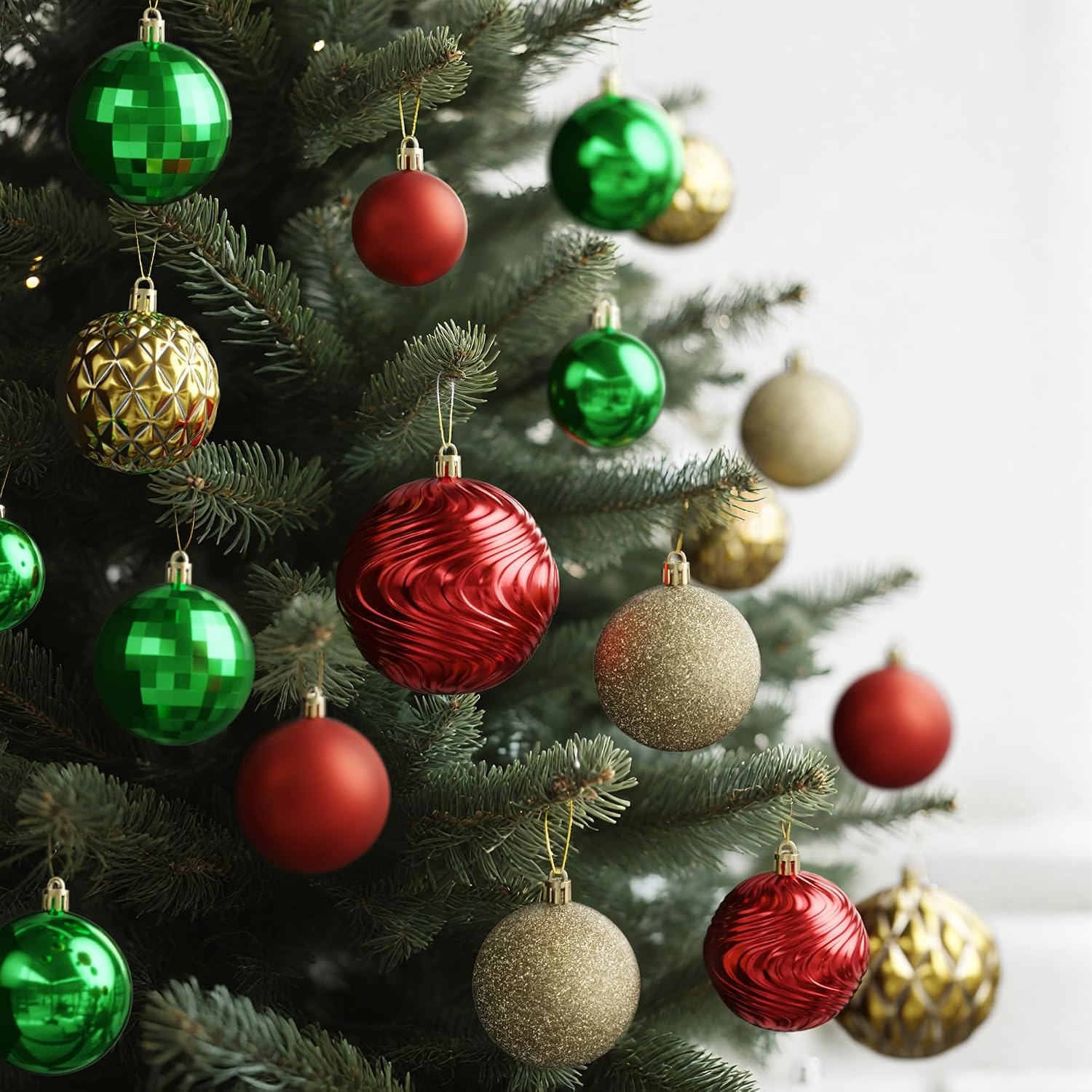 Christmas Tree Ornaments - 36 PCS Shatterproof Christmas Ball Ornaments Set for Holiday, Wreath & Party Decorations