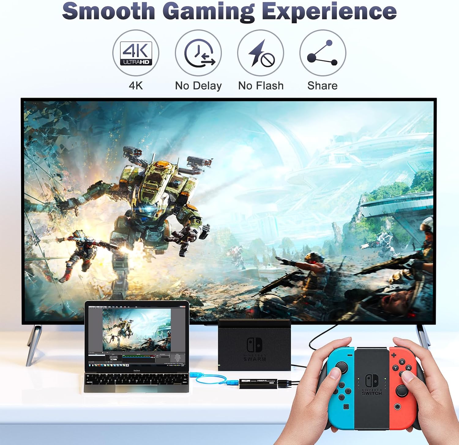 Video Capture Card, 4K HDMI Audio Capture Card Video Recorder with Mic and HDMI Loop-Out for Gaming/Live