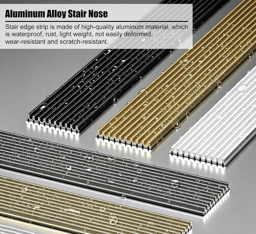 Thickened Stair Nosing Flat, Anti-Slip Step Edge Protector with Fluted