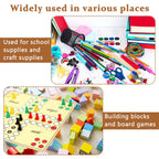 4 Pcs Board Game Storage Stackable Organizer Box with Snap Latch Lid Plastic Container Case for Board Games Puzzles