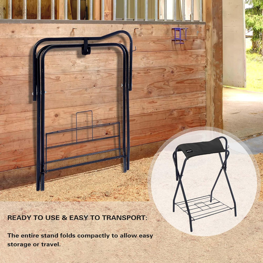 Freestanding Horse Saddle Rack, w/Supportive Fabric
