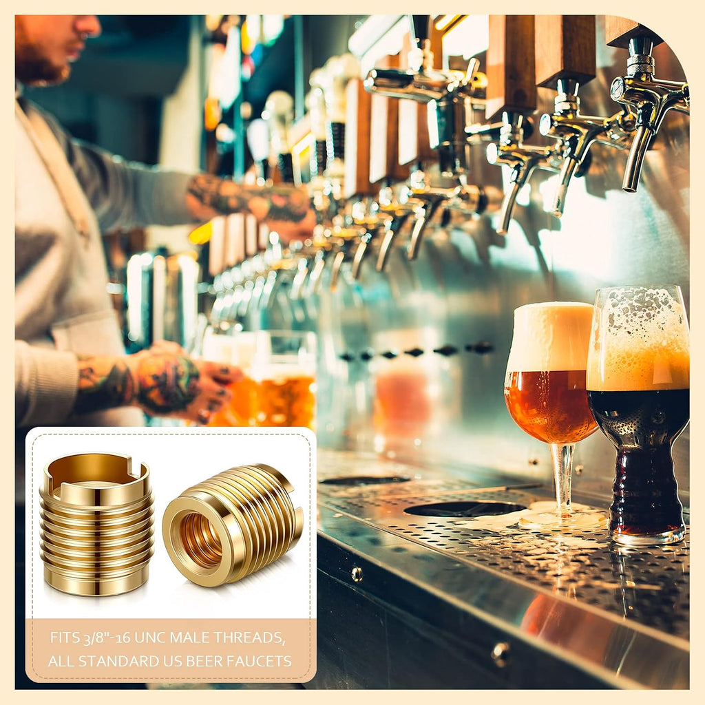 10 Pcs LEIFIDE 20 Pcs Brass Threaded Inserts 3/8-16 Wood Tap Handle 0.625''