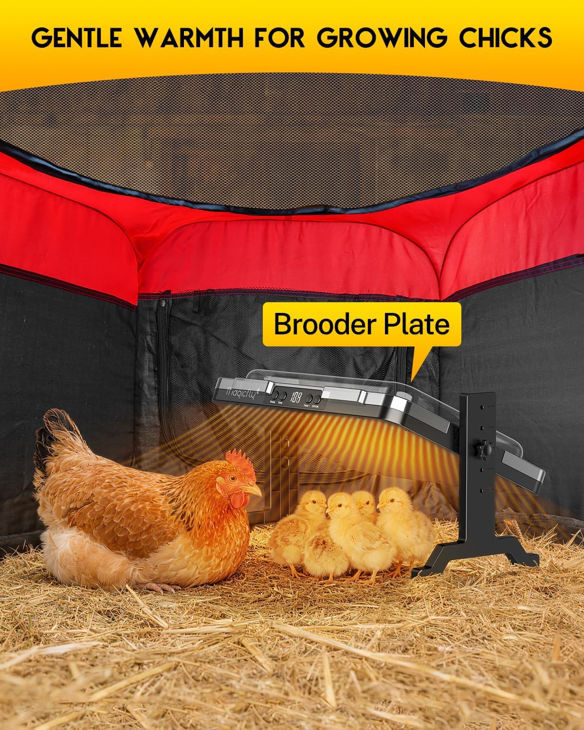 Brooder Plate for Chicks, 200W Smart Radiant Chicken Coop Heater