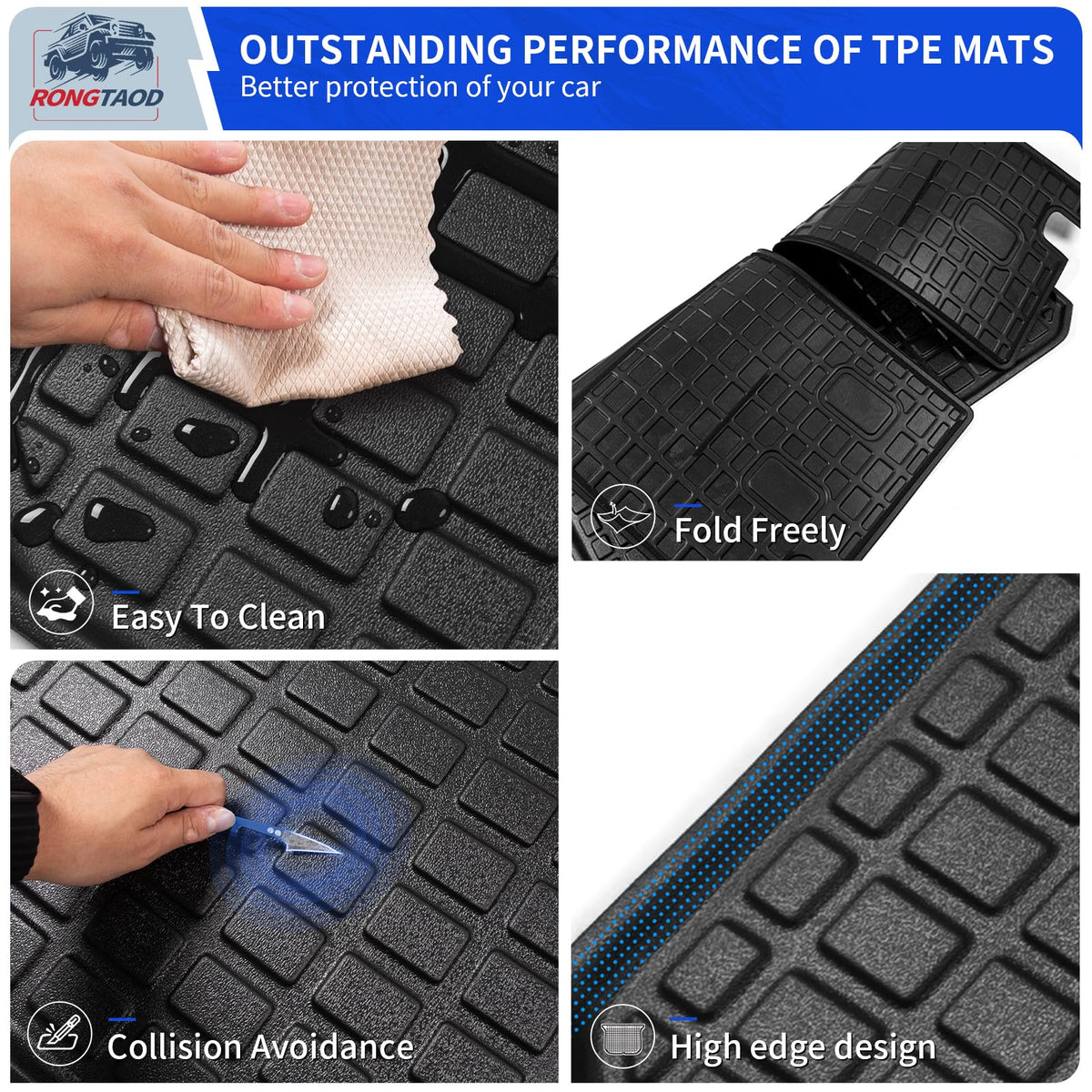 Trunk Mat with Backrest Mat for 2016-2026 Honda Pilot Accessories