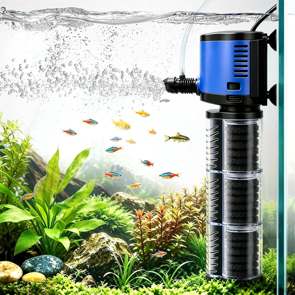 Aquarium Filter, 265GPH 14W Internal Modular Fish Tank Filter
