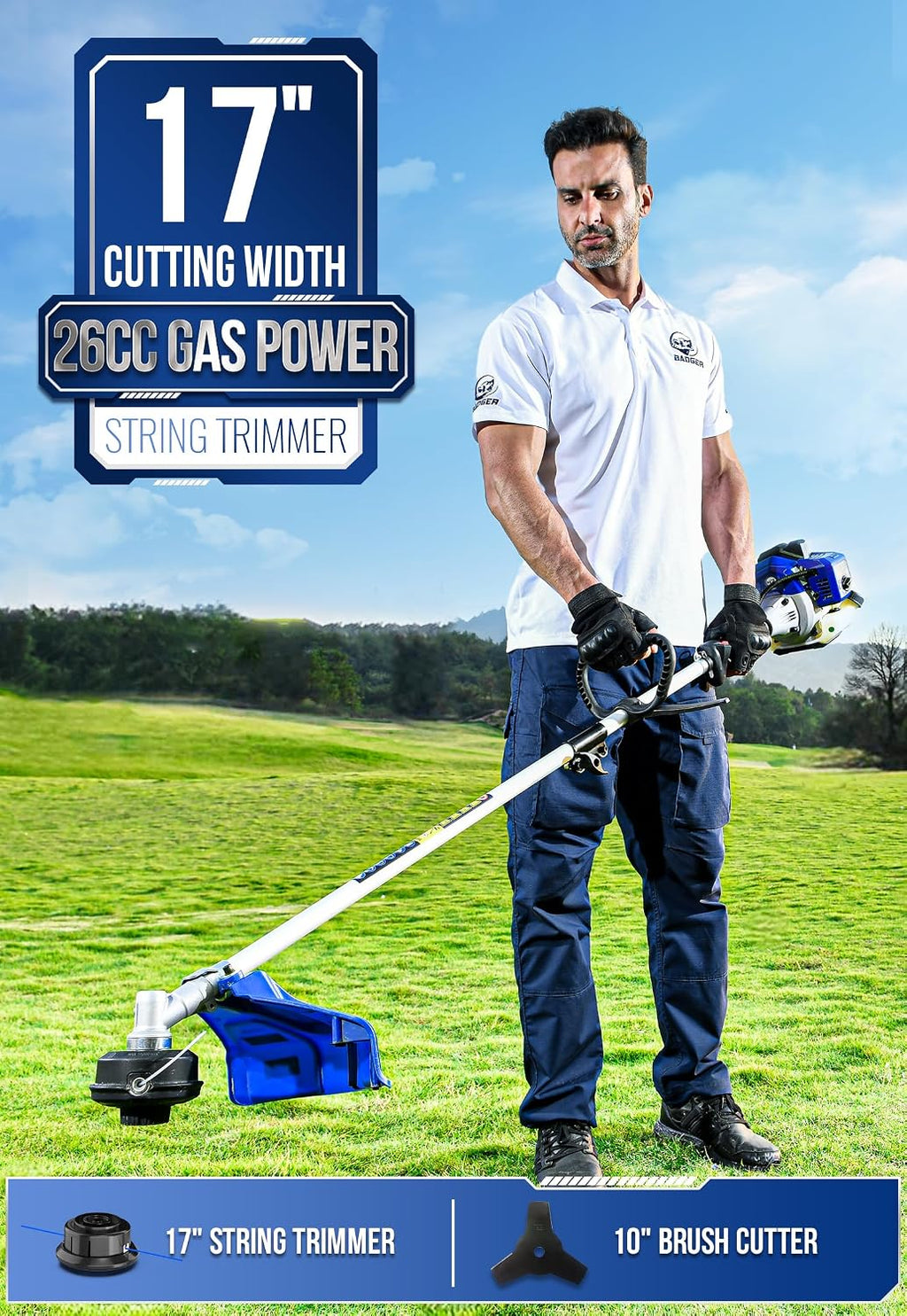 Gen2 26cc Gas String Trimmer, 17-in 3-in-1 Combo | Gen 2 adds an aluminum shaft, durable PA line and an extra spool