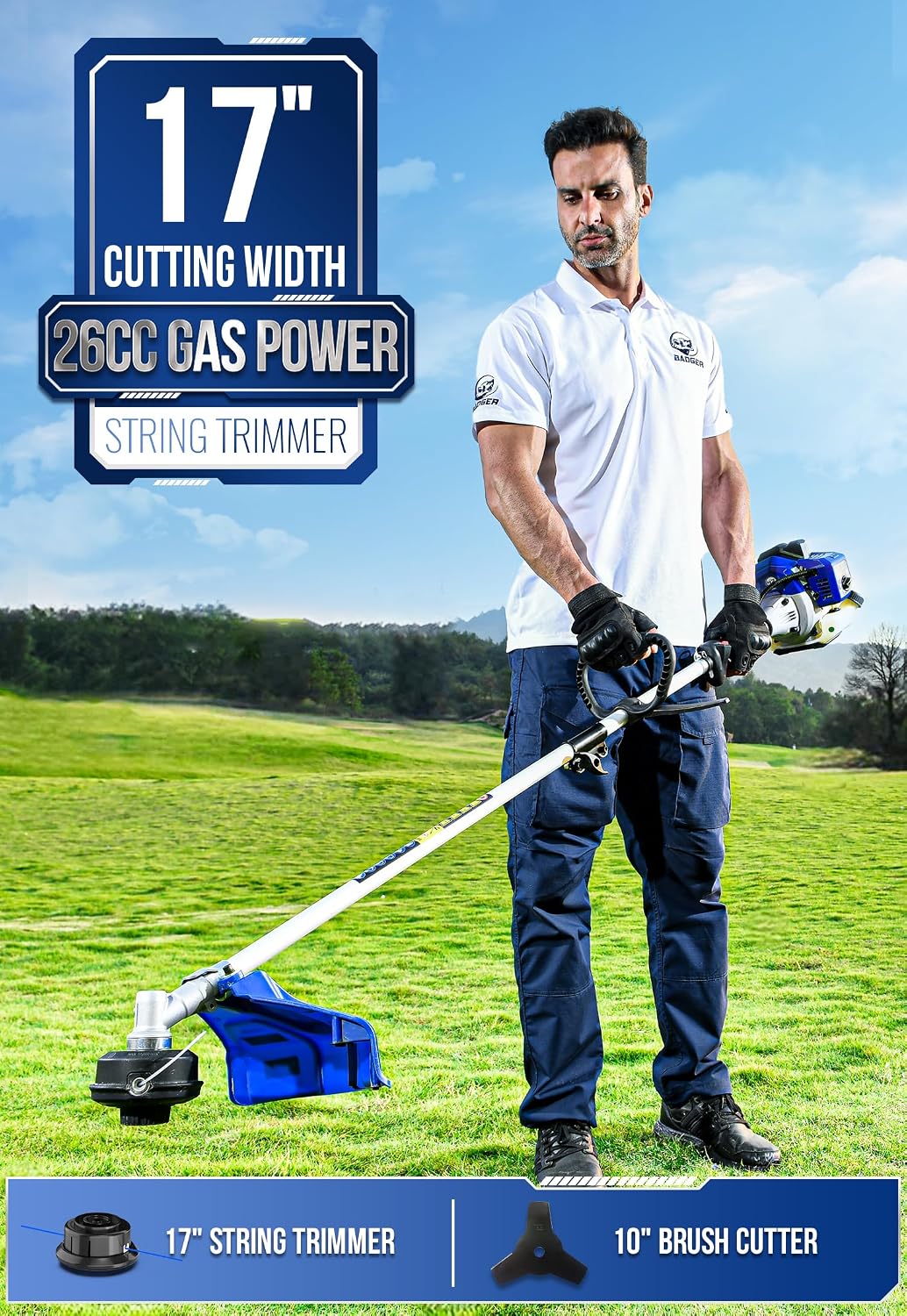 Gen2 26cc Gas String Trimmer, 17-in 3-in-1 Combo | Gen 2 adds an aluminum shaft, durable PA line and an extra spool