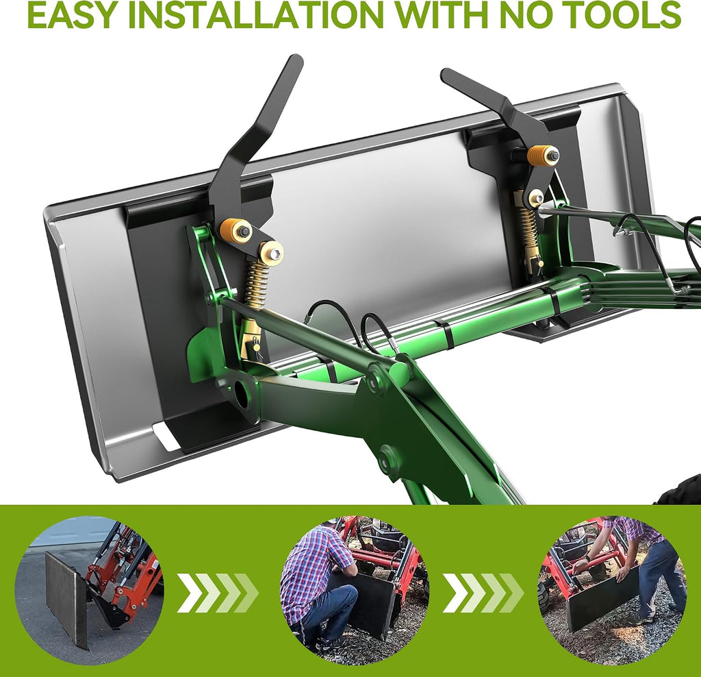 1/4" Skid Steer Mount Plate, Thick Skid Steer Plate Attachment, Universal Quick Attach Plate Compatible with Kubota