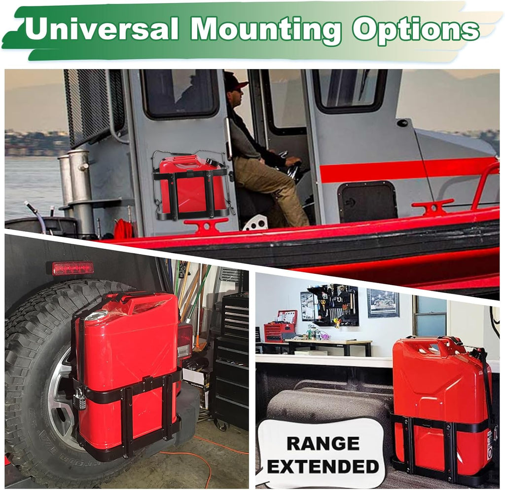 Jerry Gas Can Holder Rack with Combination Lock, 5 Gallon | Heavy Duty Jerry Can Mount Holder for 20 Liter Steel
