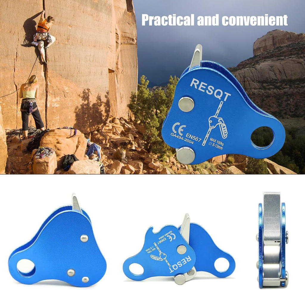 Climbing Fall Protection Belay Device Ascender Protect Aluminum Magnesium Alloy Rope Grab for Rock Climbing