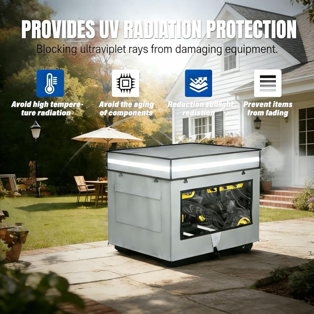 Generator Covers While Running, 32"L x 24"W x 24"H Heavy Duty Waterproof Generator Covers for Outside, Compatible