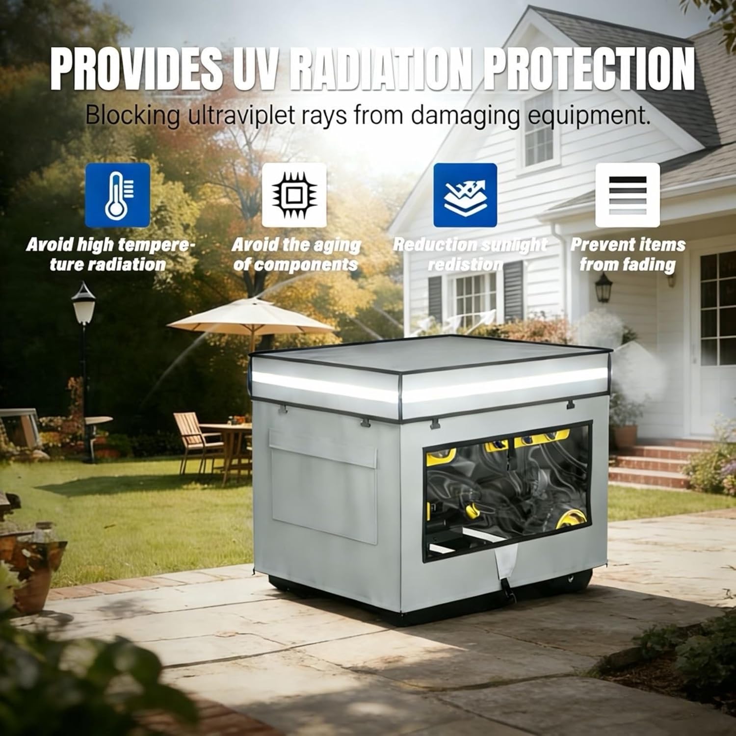 Generator Covers While Running, 32"L x 24"W x 24"H Heavy Duty Waterproof Generator Covers for Outside, Compatible