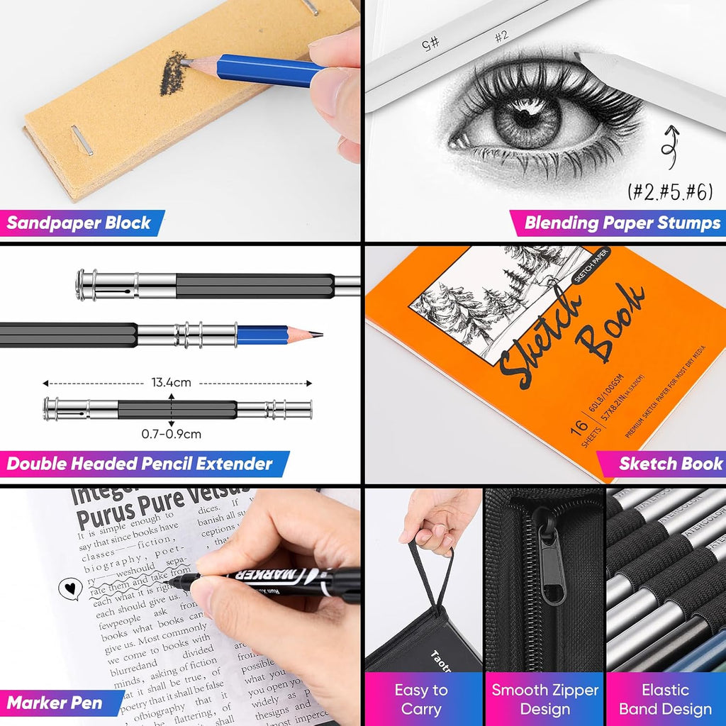 81 Pack Art Supplies for Adults Artists Gifts, Pro Art Kit Drawing Pencils Set, Drawing Supplies Sketching Kit Sketch