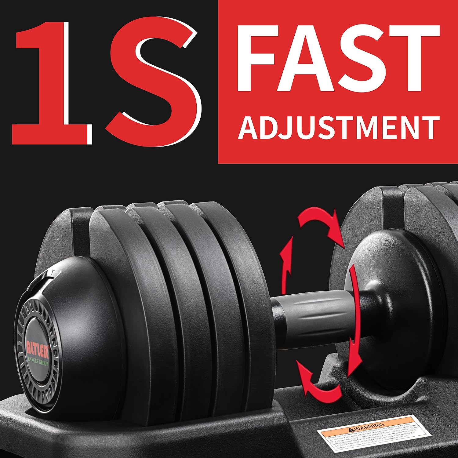 Adjustable Dumbbell Set, 25/52LB Pair with Tray for Workout Strength Training Fitness, Adjustable Weight Dial