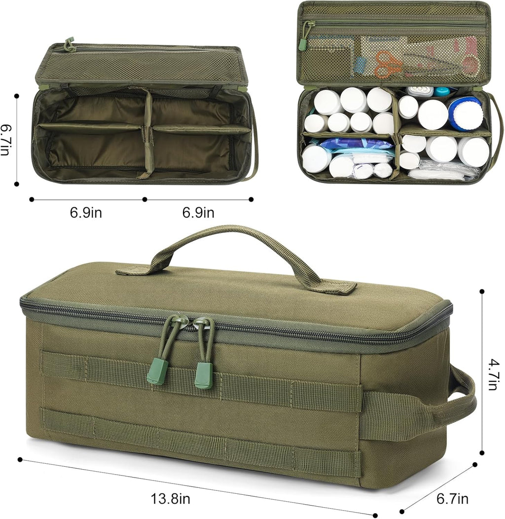 First Aid Bag Empty Pill Box Organizer,Tactical Medical Bag Case,Portable EDC Travel Medicine Pill Bottle Organizer