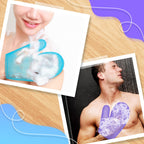 2 Pcs Honeycomb Bath Mitt Exfoliating Glove,Blue,Purple